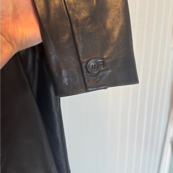 COLE HAAN | City Vintage Y2K Black 100% Lambskin Leather Blazer Jacket | Sz 6 - Picture 4 of 12